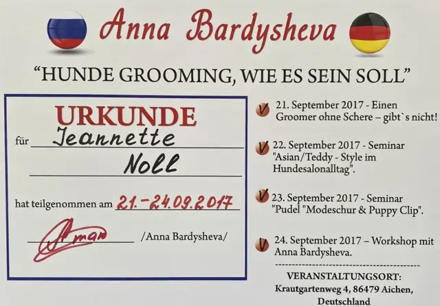 Zertifikat bzw. Urkunde von Jeannette Noll (19)
